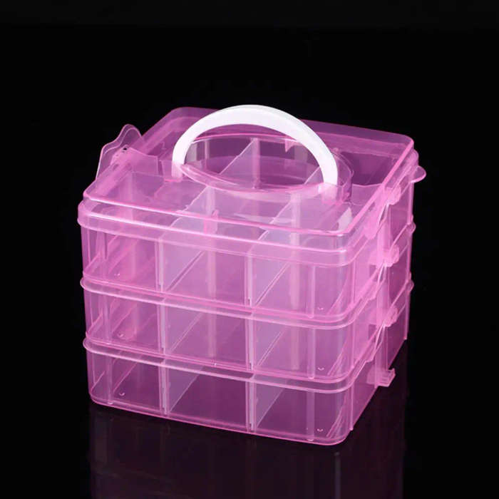 3 Tier Transparent Stackable Storage Box Organizer