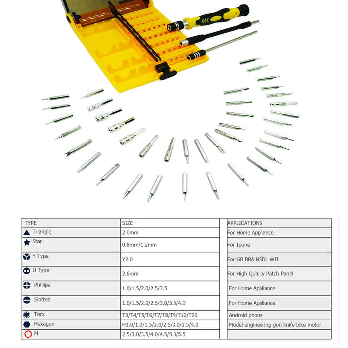 45 in 1 Interchangeable Precise Screwdriver Tool Set