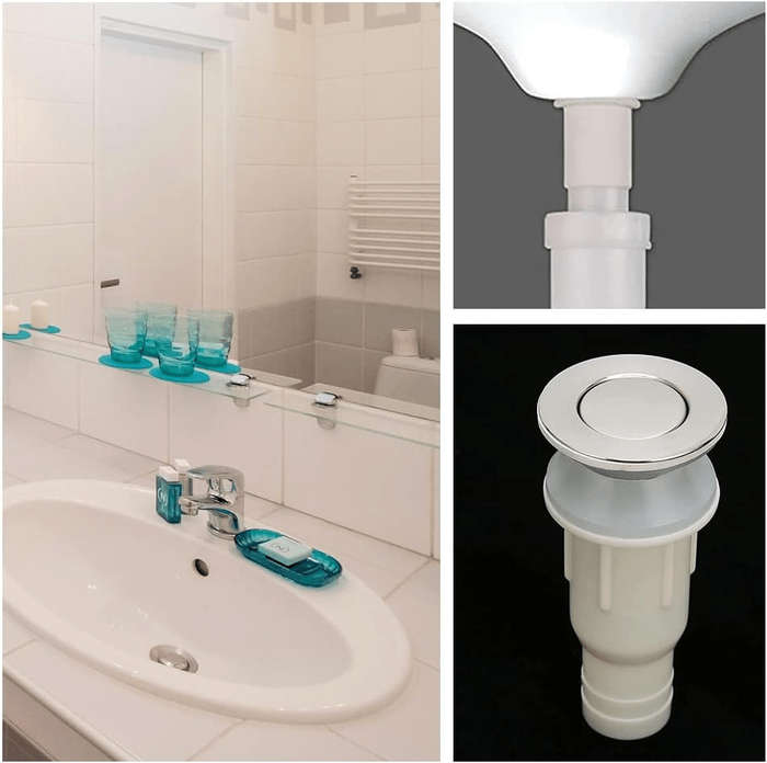 Surface Basin Waste Flip Top Basin Drain Unslotted Sink Plug 30mm