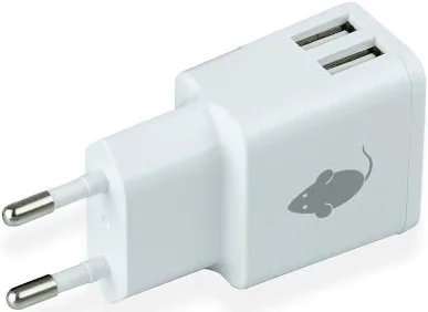 DUAL USB CHARGER 2.4A WHITE