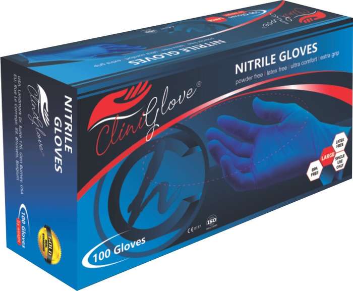 GLOVES NITRILE P/F LARG 100 CLINIHEALTH