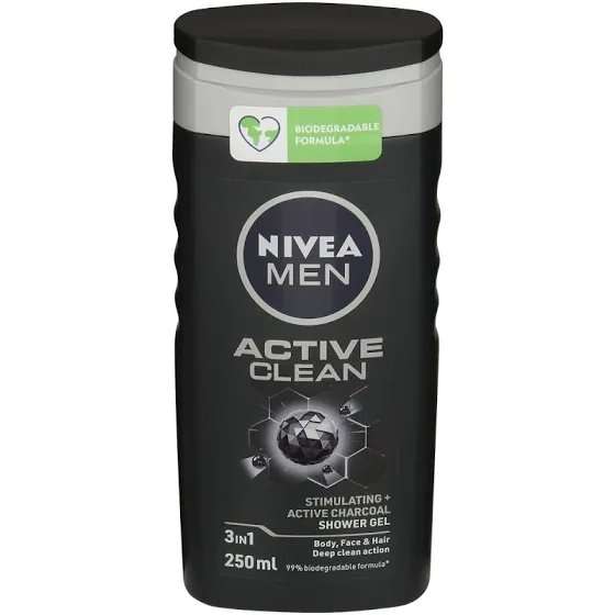 NIVEA MEN SHW GEL 250ML ACTIVE CLEAN