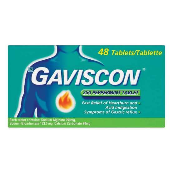 GAVISCON TABS 48 PEPPERMINT