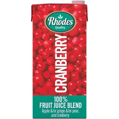 RHODES FRUIT JUICE 1L CRANBERRY