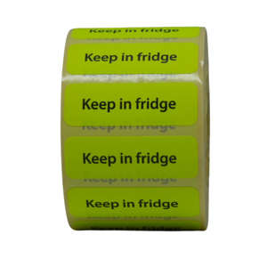 LABEL -KEEP IN FRIDGE- DAYGLO 1000s