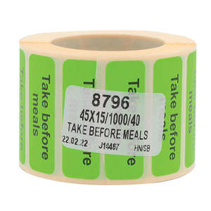 LABEL -TAKE BEFORE MEALS- DAYGLO 1000
