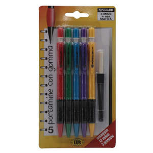PENCILS 6xMECHANICAL + ERASERS + LEAD