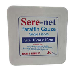 PARAFFIN GAUZE 10CMX10CM SEREMED 36s