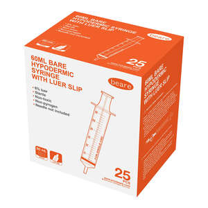 60ML BARE  SYR L/S STER BAR BLIS PK 25`s