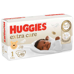 HUGGIES EXTRA CARE NEW BABY SIZE 1  42PK