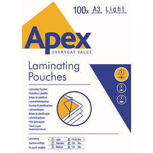 LAMINATING POUCH A3 FELLOWES 75MIC 100~