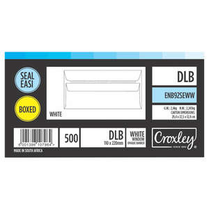 ENVELOPE DLB WHITE WINDOW 110X220 500's