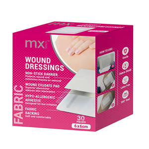 WOUND DRESSING MX FABRIC 6X6CM 30'S~