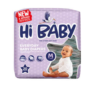 HI BABY EVERYDAY DIAPERS MED 5-9KG  20