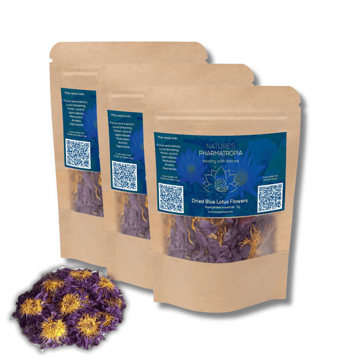 Combo - Blue Lotus Tea (Nymphaea nouchali) Whole Flowers (3 x 5g)
