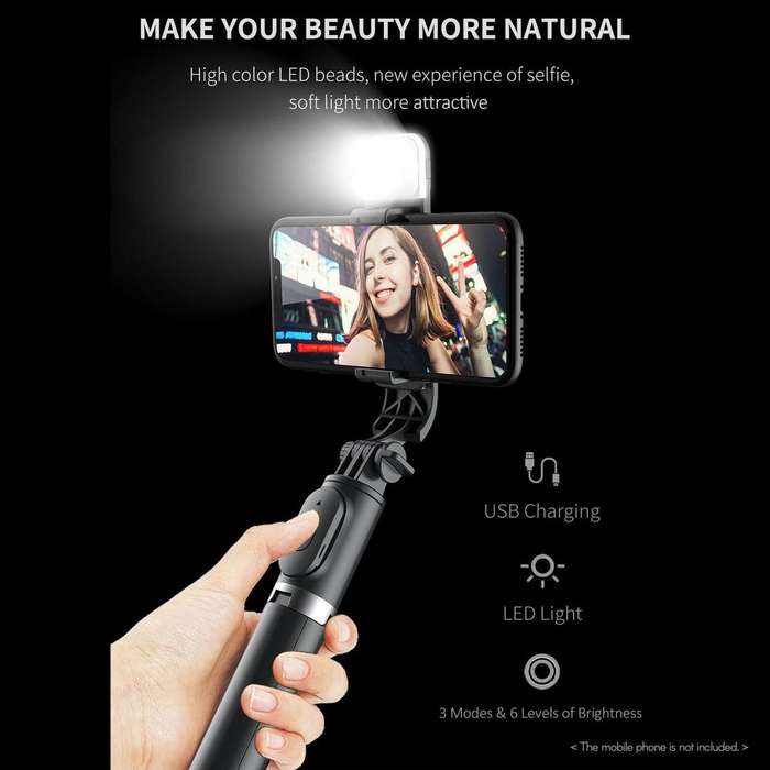 Multifunctional Selfie Stick  Extendable Tripod & Bluetooth Control