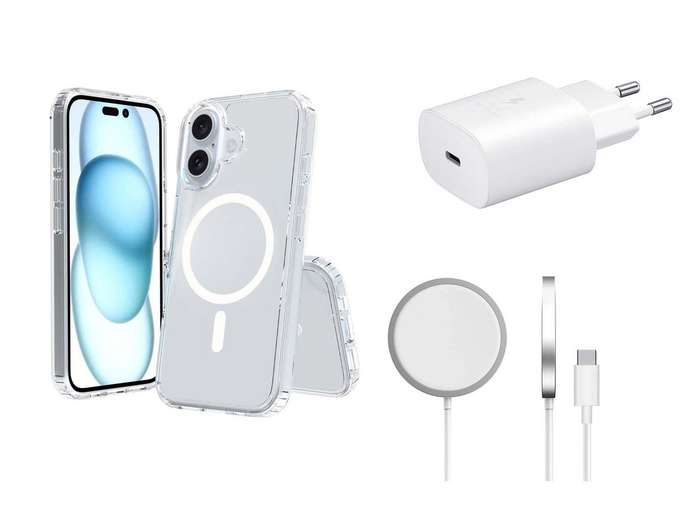 Magnetic Case & Wireless Charger Combo for iPhone 16