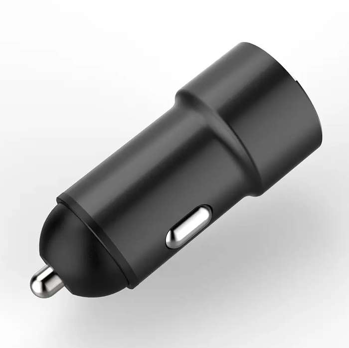 38W Dual Car Charger USB & Type-C Port  Black