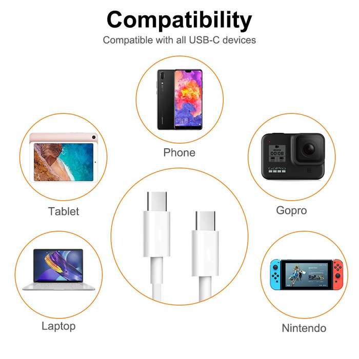 Type-C Fast Charging Cable 5A 1M  High-Speed USB-C Cable