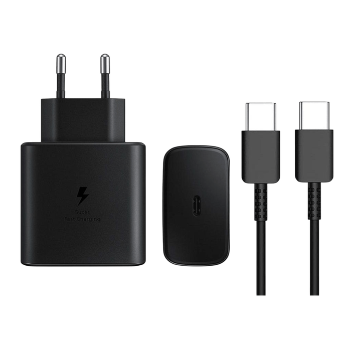 45W PD Fast Charger for Android with USB-C to USB-C  Black