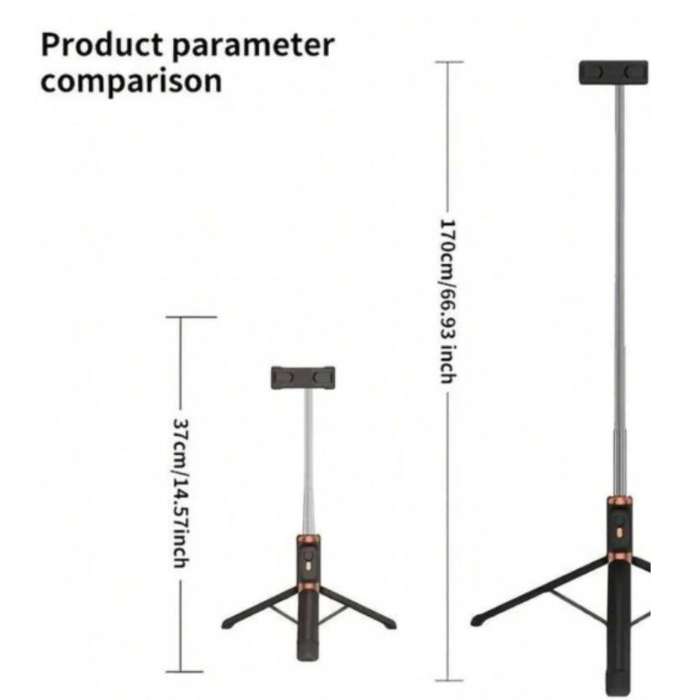 Andowl Alloy Selfie Stick  1.7m Wireless Tripod with Remote