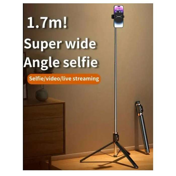 Andowl Alloy Selfie Stick  1.7m Wireless Tripod with Remote