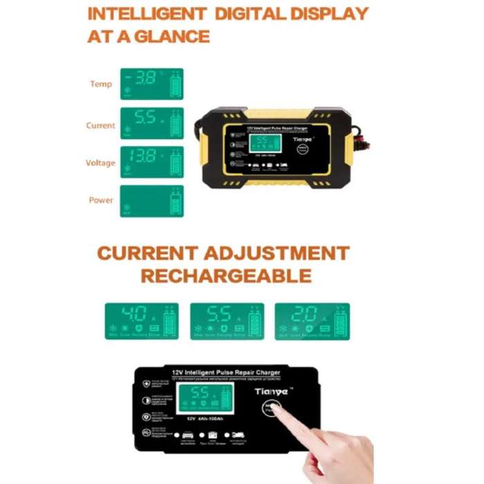 Andowl Car Battery Repair Charger 12V Car Battery Charger