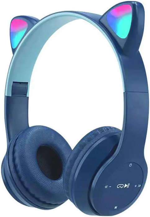 P47 Cat Ear Wireless Bluetooth Headphones  LED Light Up