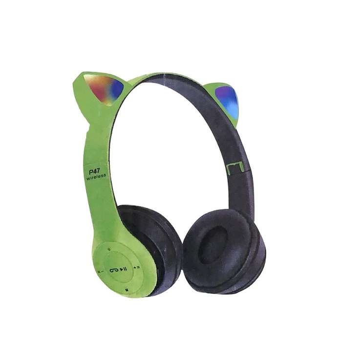 P47 Cat Ear Wireless Bluetooth Headphones  LED Light Up
