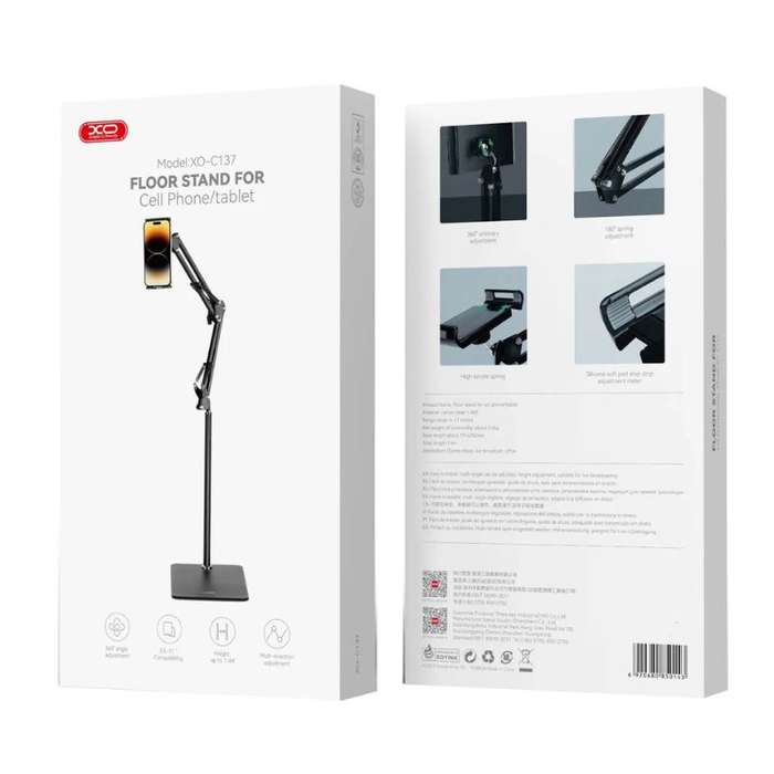Floor Stand for Cell Phone  360° Adjustable Holder for 3.5" to 11"