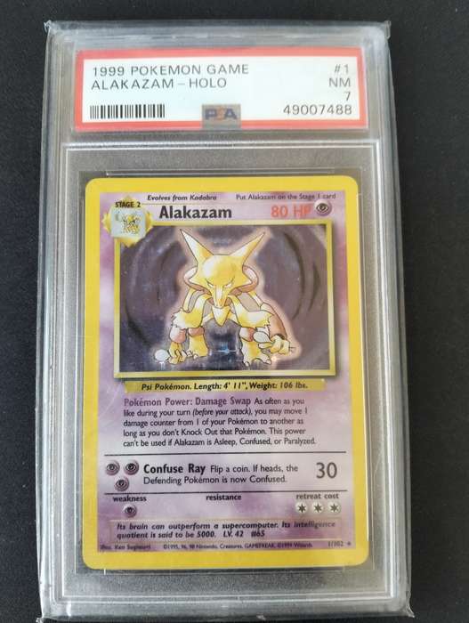 Alakazam - Base Set 1/102 Unlimited HOLO PSA 7 Graded