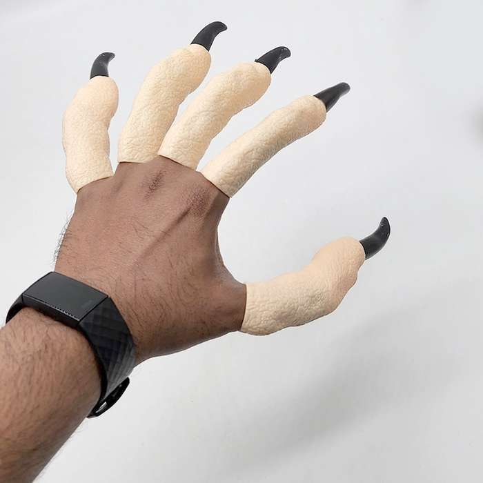 Halloween Witches Fingers -Scary Fake Claws-Black Nail Props