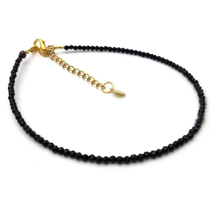 Evara Malocchio Black Tourmaline Necklace Bracelet &amp; Anklet Evileye Set