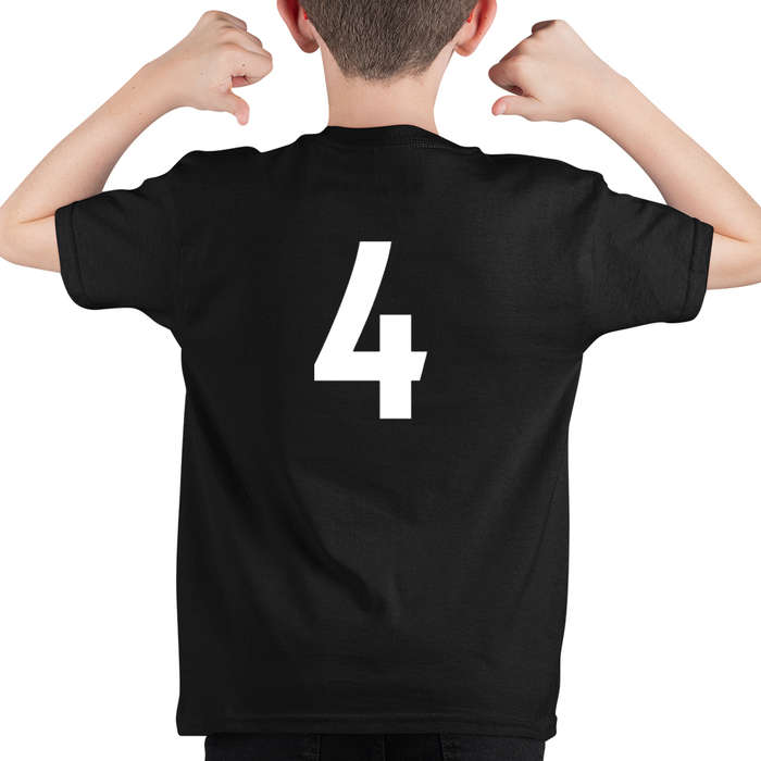 Bufftee Individual Junior Soccer Kit - Number 4 Defenders Jersey &amp; Shorts