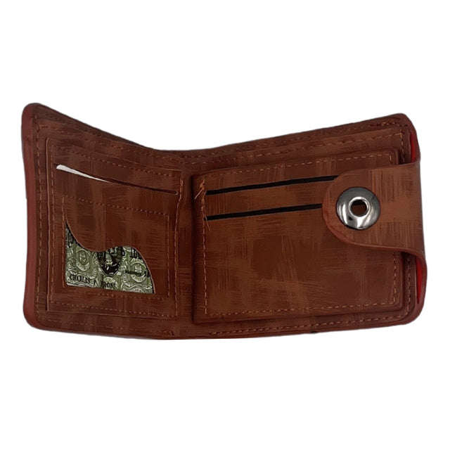 Kia Hua Fashion Men's Leather Wallet Brown Black