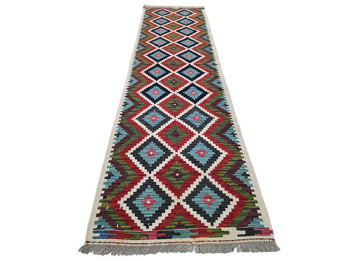 Gorgeous Afghan Woolen Choubi Kilim Runner 286 x 82 CM