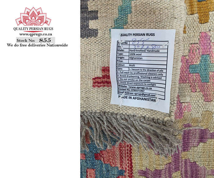 Beautiful Handwoven woolen Choubi Kilim Runner 307 x 80 CM