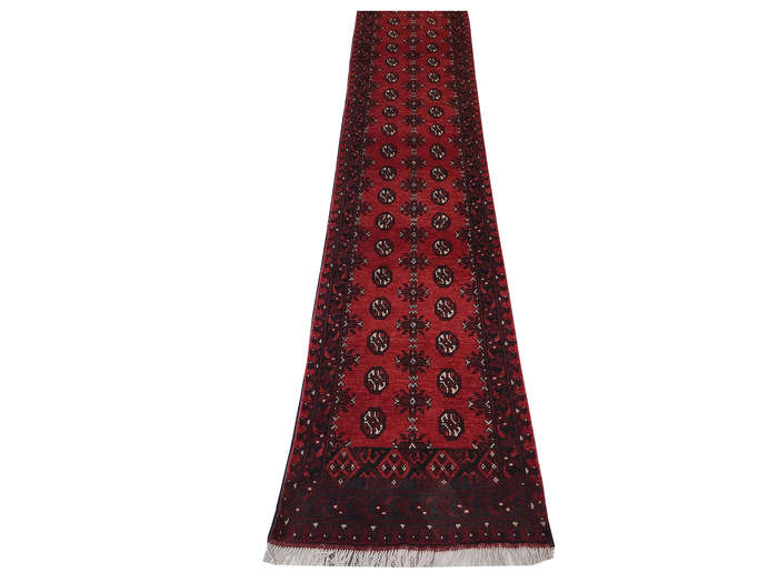 Stunning Red Afghan Carpet 756 x 72 cm