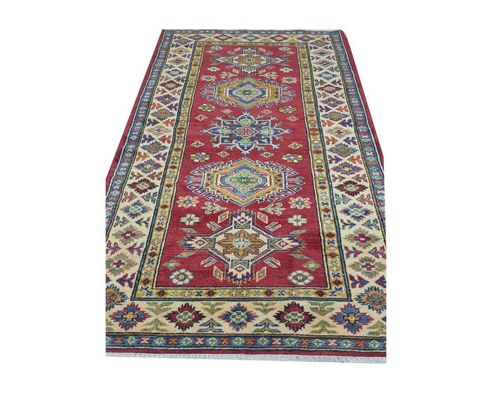 Fine Afghan Handmade Kazaq Carpet 213 x 87cm