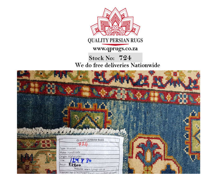 Gorgeous Afghan Handmade Kazaq Carpet 124 x 80cm