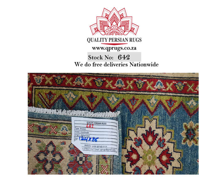 Fine Afghan Handmade Kazaq Carpet 124 x 85 cm