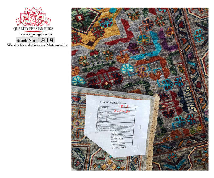 Rare piece Afghan Ariana Carpet 306 x 80CM