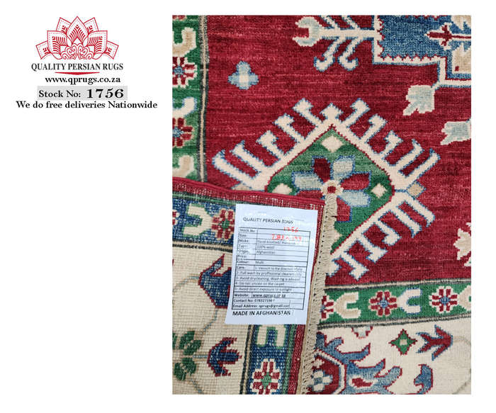 Fine Afghan Handmade Kazaq Carpet 283 x 199cm