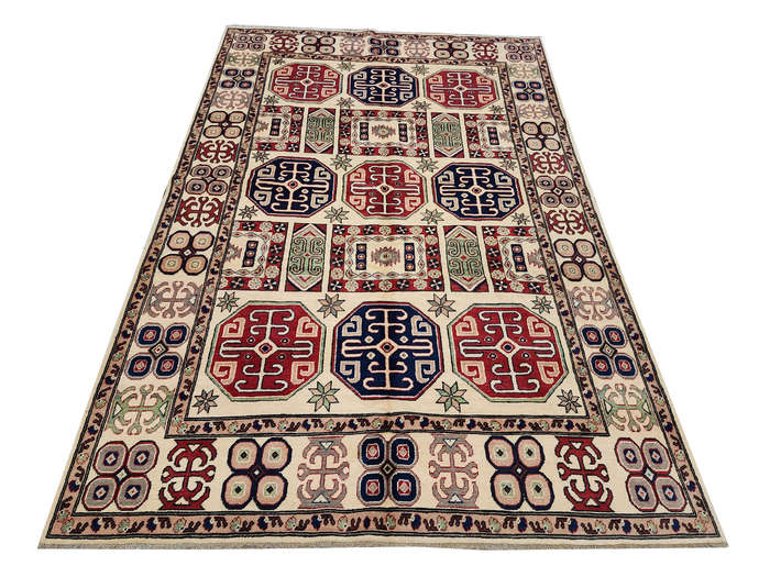 Fine Afghan Handmade Kazaq Carpet 302 x 203 cm