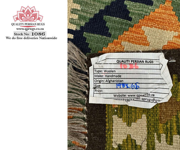 Gorgeous Afghan Maimana kilim Rug 198 x 65 CM