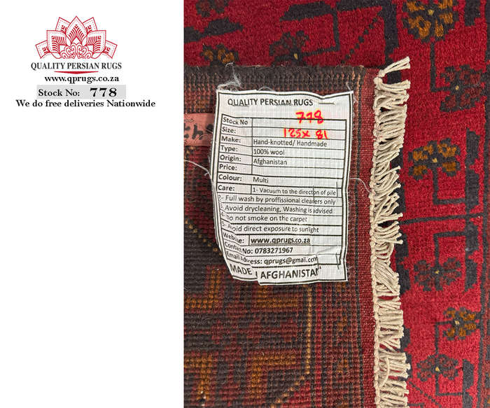 Beautiful Afghan Turkman Handmade Carpet 125 x 81 CM