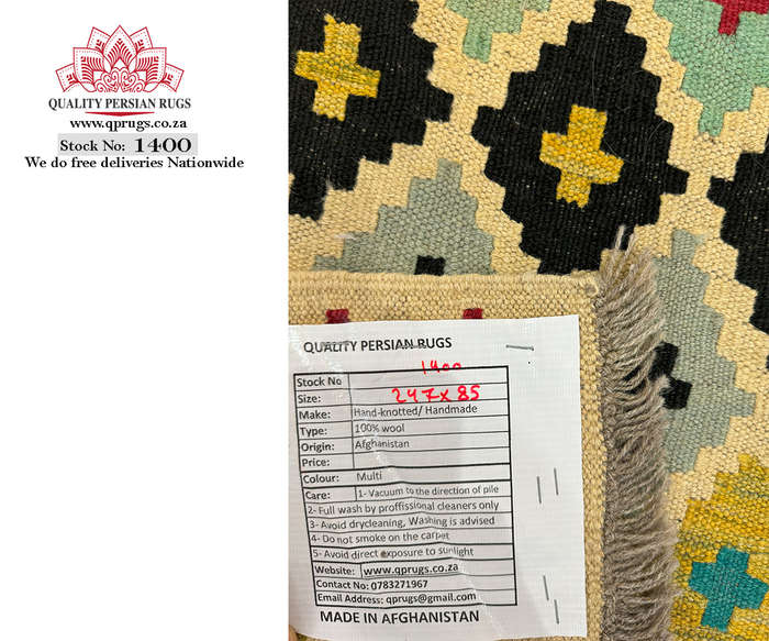 Stunning Afghan Choubi kilim Runner 247 x 85 CM