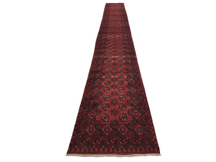 Beautiful Red Afghan Handmade Runner 735 x 79 CM