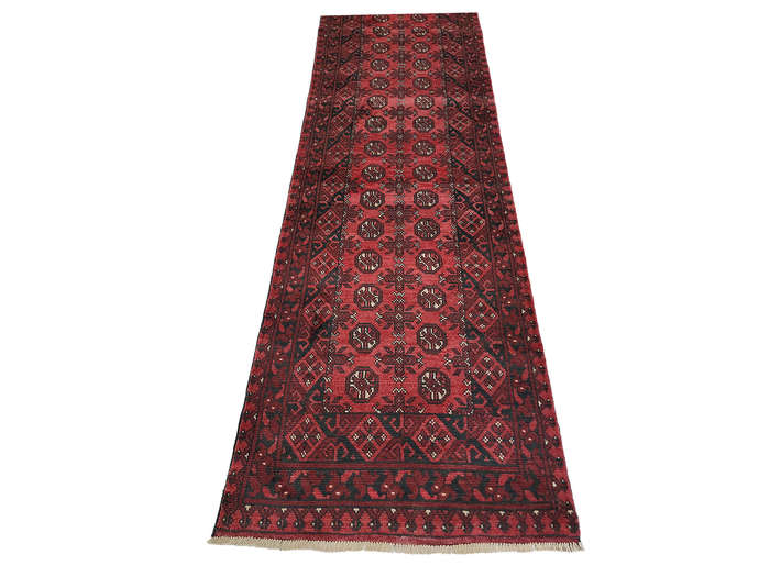 Beautiful Red Afghan Handmade Runner 735 x 79 CM