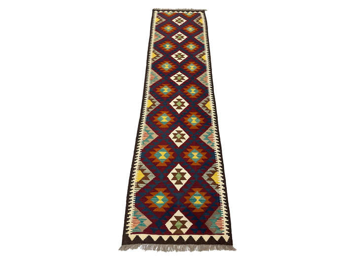 Fine Afghan Maimana kilim Runner 296 x 78 CM